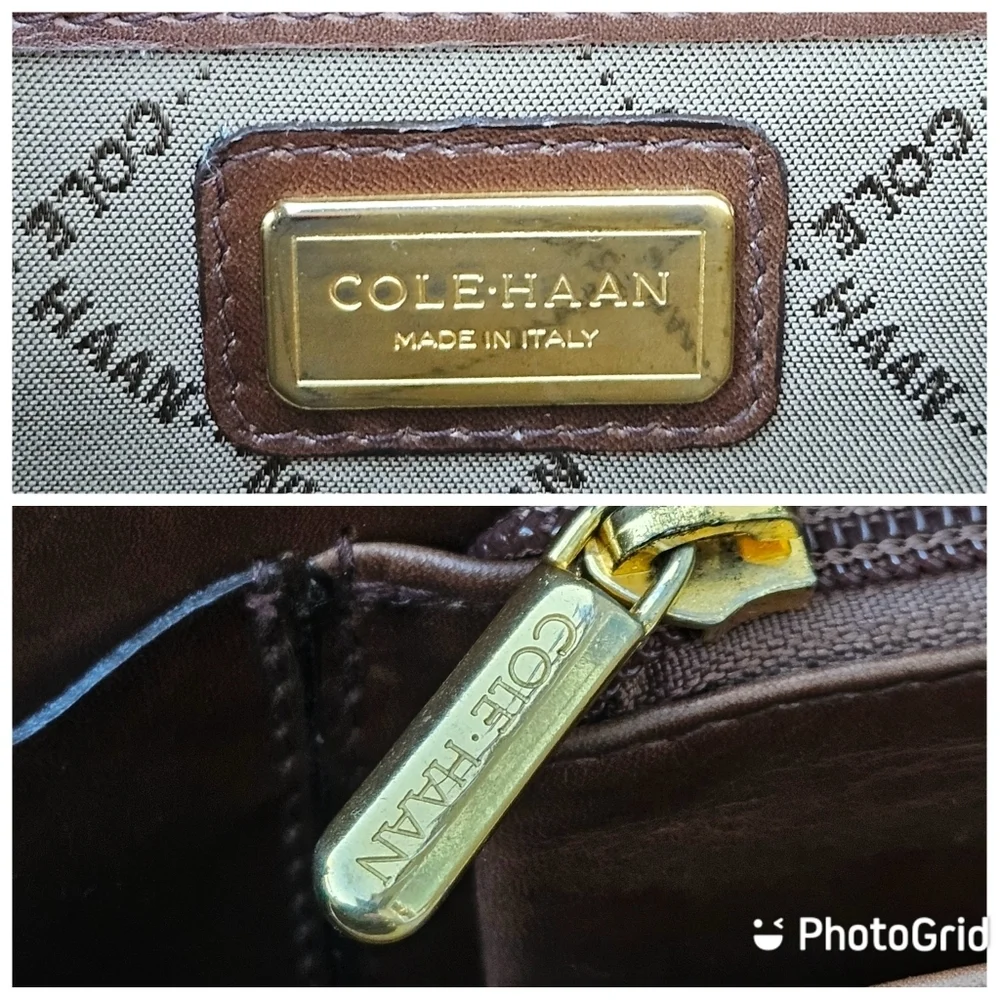 Vintage Heavy Leather COLE HAAN Executive CEO Lawyer Briefcase Brown Bag ITALY